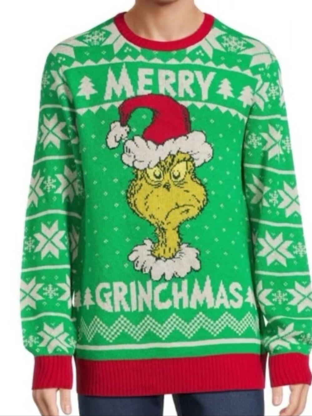 Dr. Seuss The Grinch Merry Grinchmas ugly Christmas Sweater Sz